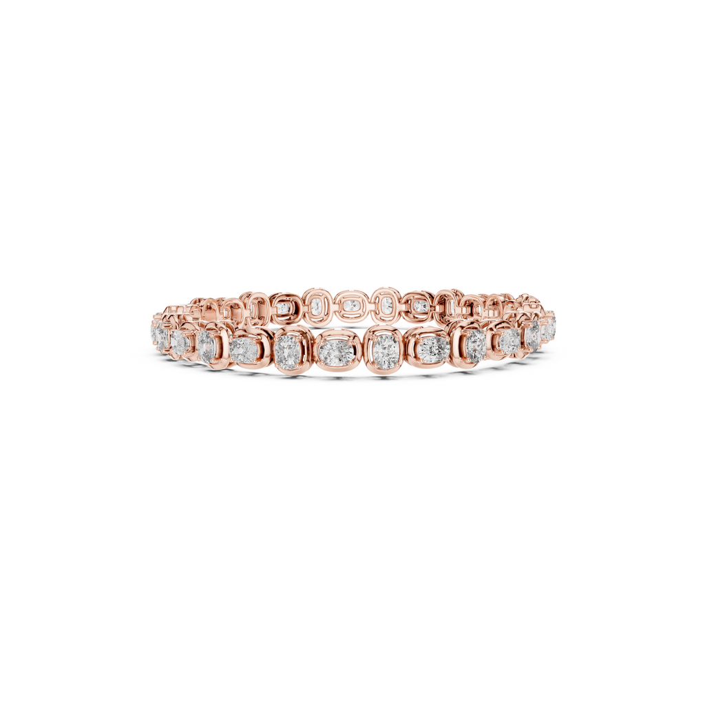 Cushion Cut Lab Grown Diamond Tennis Bracelet