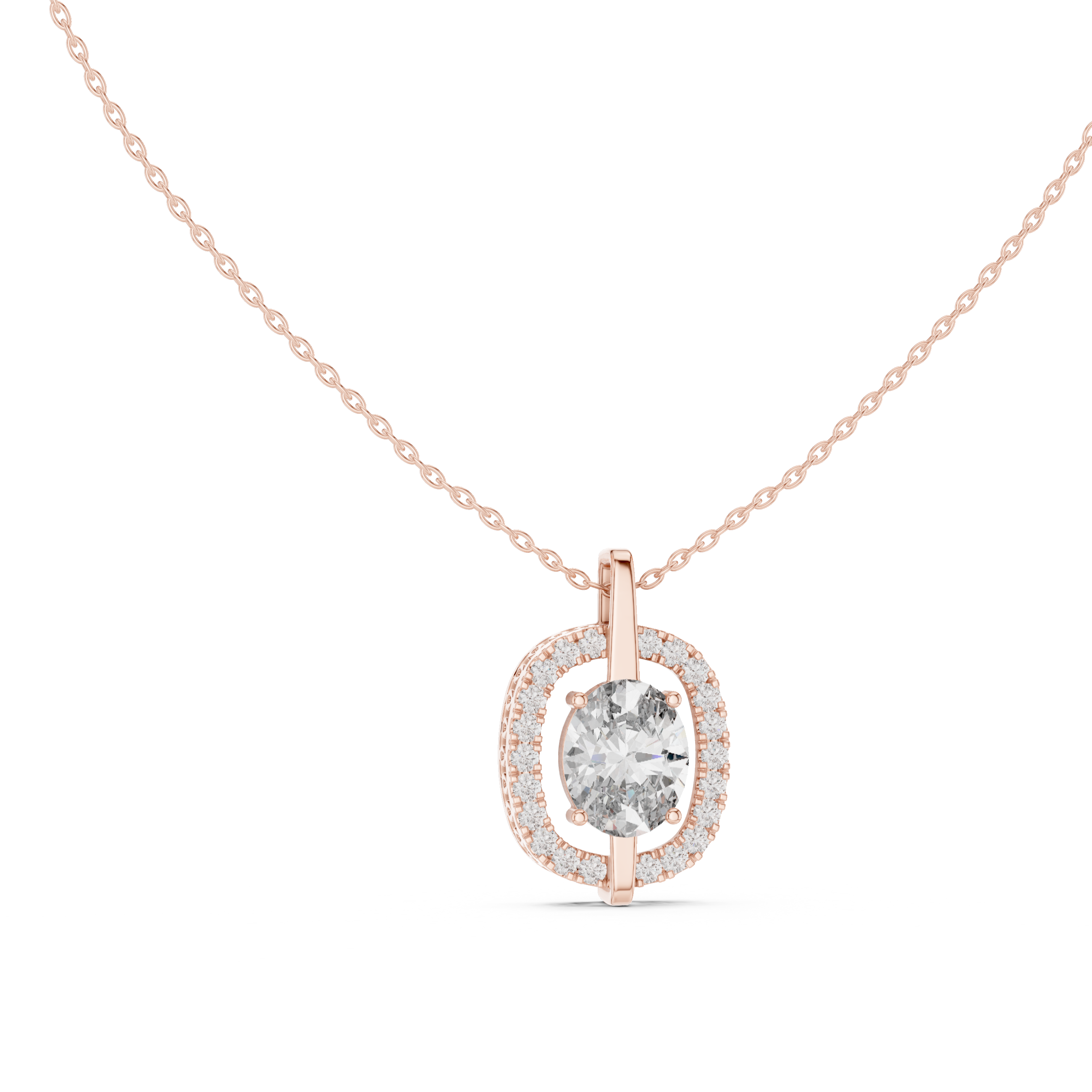 Classic Oval Lab Grown Diamond Solitaire Pendant