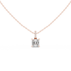 Asscher Cut Solitaire Diamond Pendant