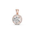 Round Halo Lab Grown Diamond  Pendant