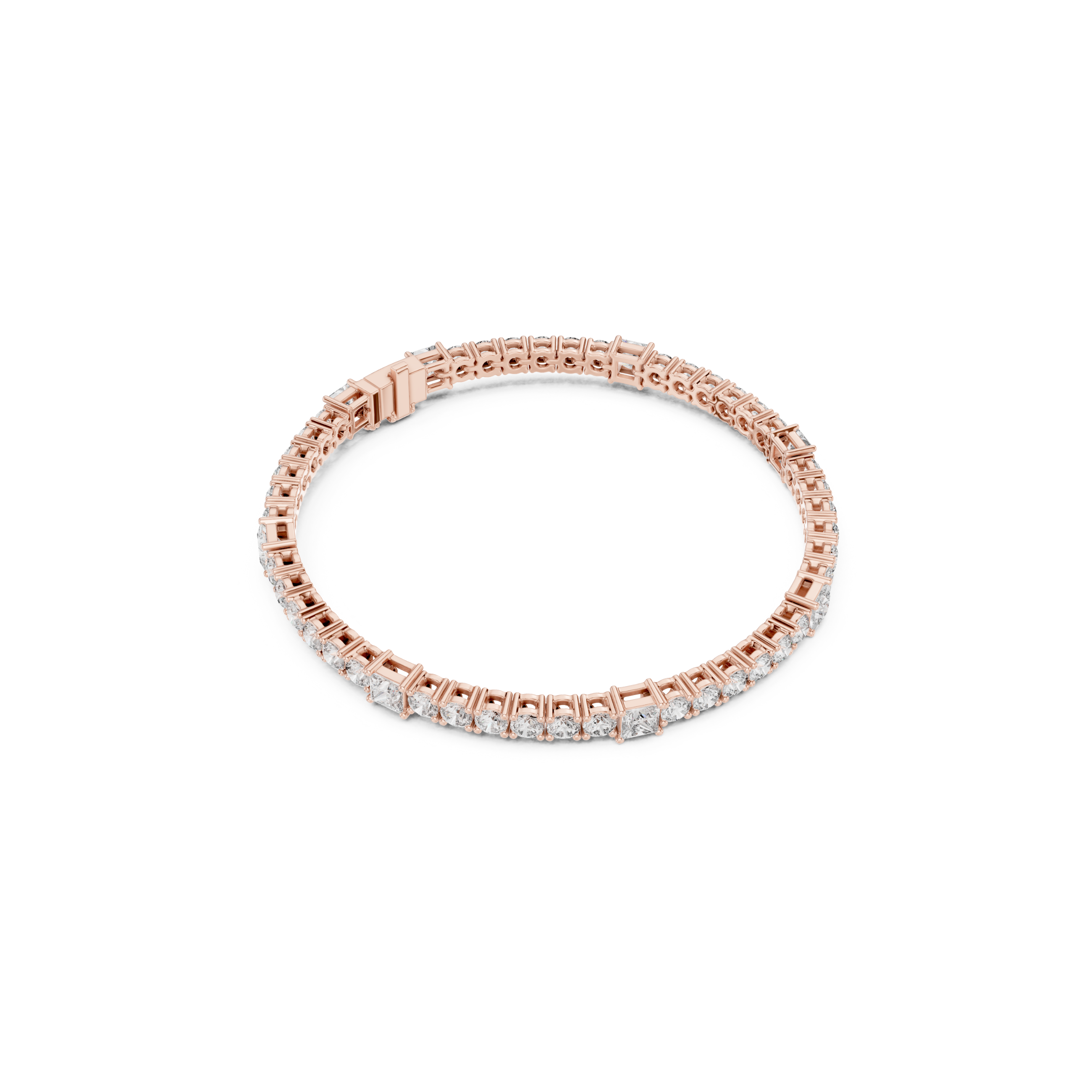 Princess Cut Lab Grown Diamond Tennis Bracelet