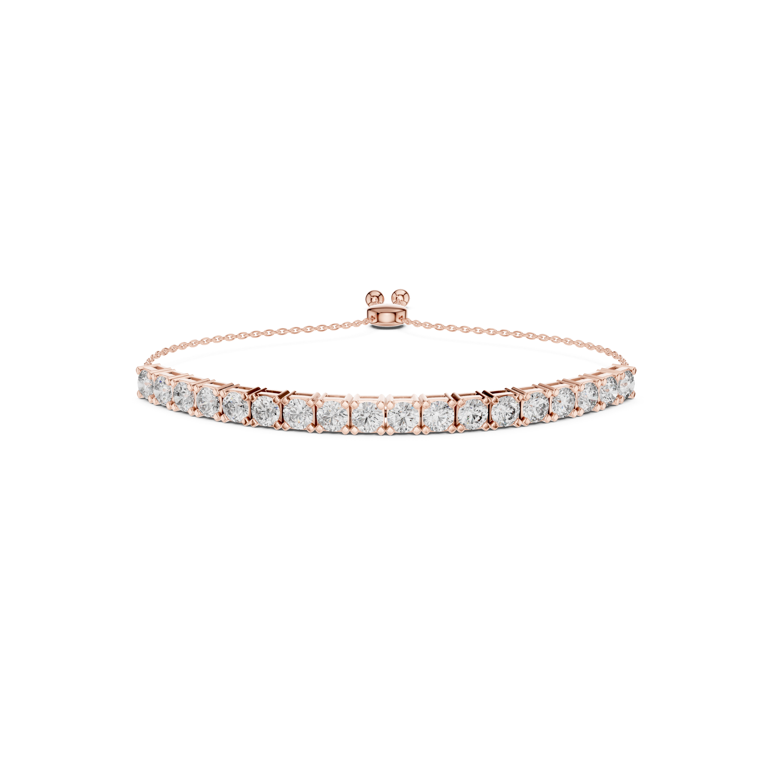 Elegant  Round Cut Lab Grown Diamonds Chain Bracelet
