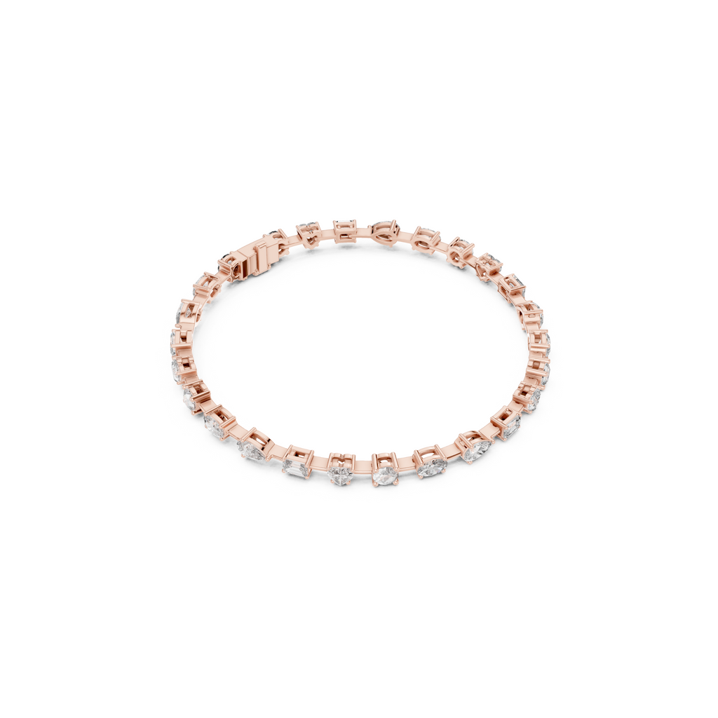 Multi-Shape Lab Grown Diamond Tennis Bracelet.
