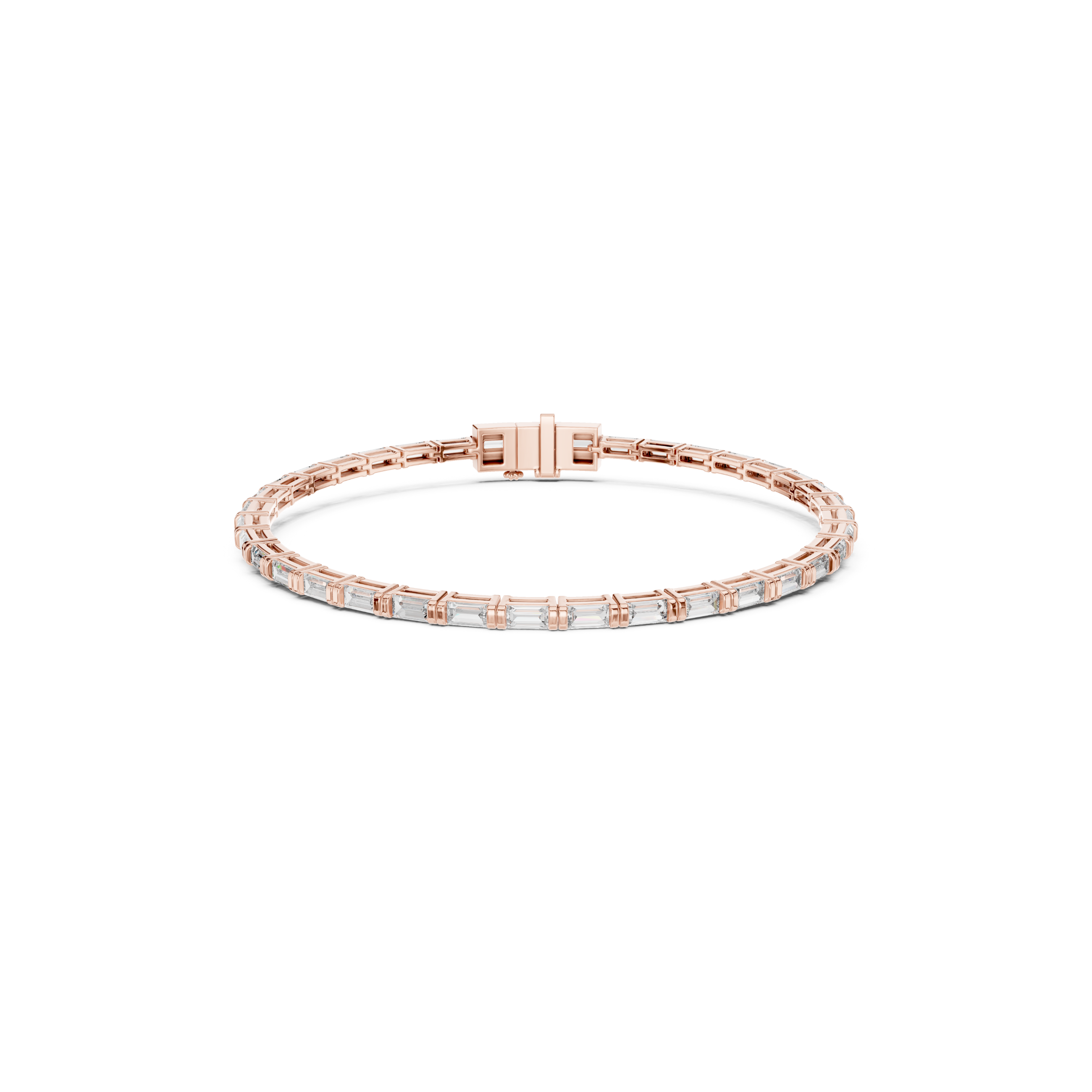 Baguette Cut Lab Grown Diamond Tennis Bracelet