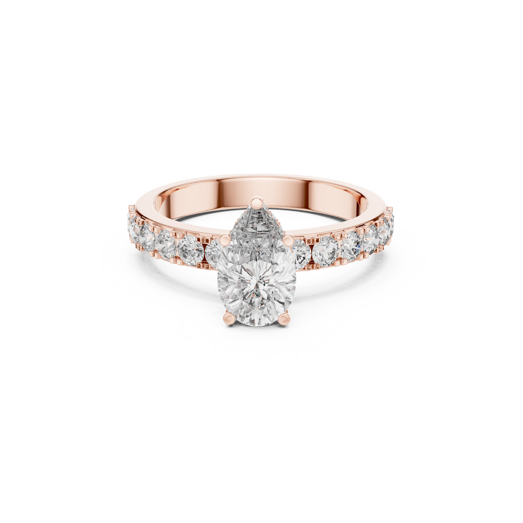 Pear Cut Solitaire Lab Grown Diamond Ring