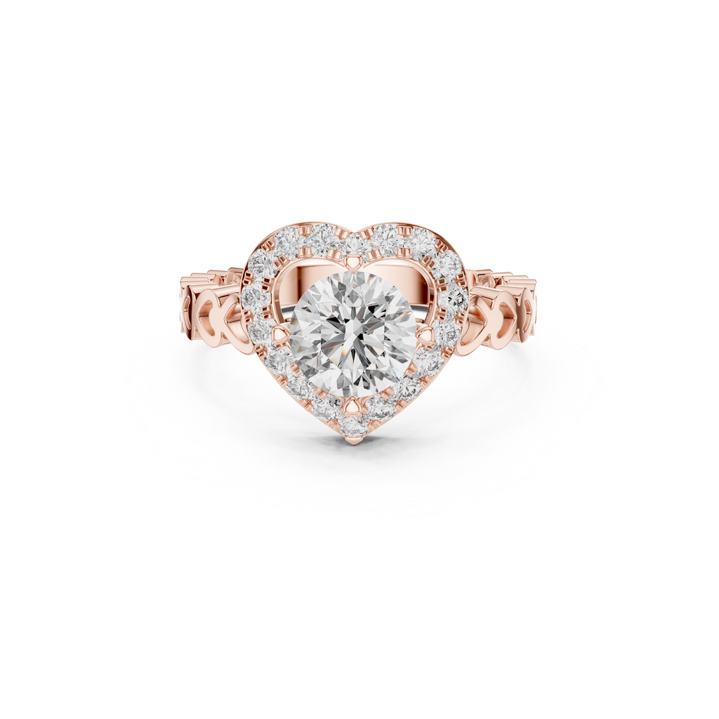 Heart-Shaped Halo Diamond Ring