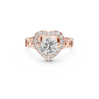 Heart-Shaped Halo Diamond Ring