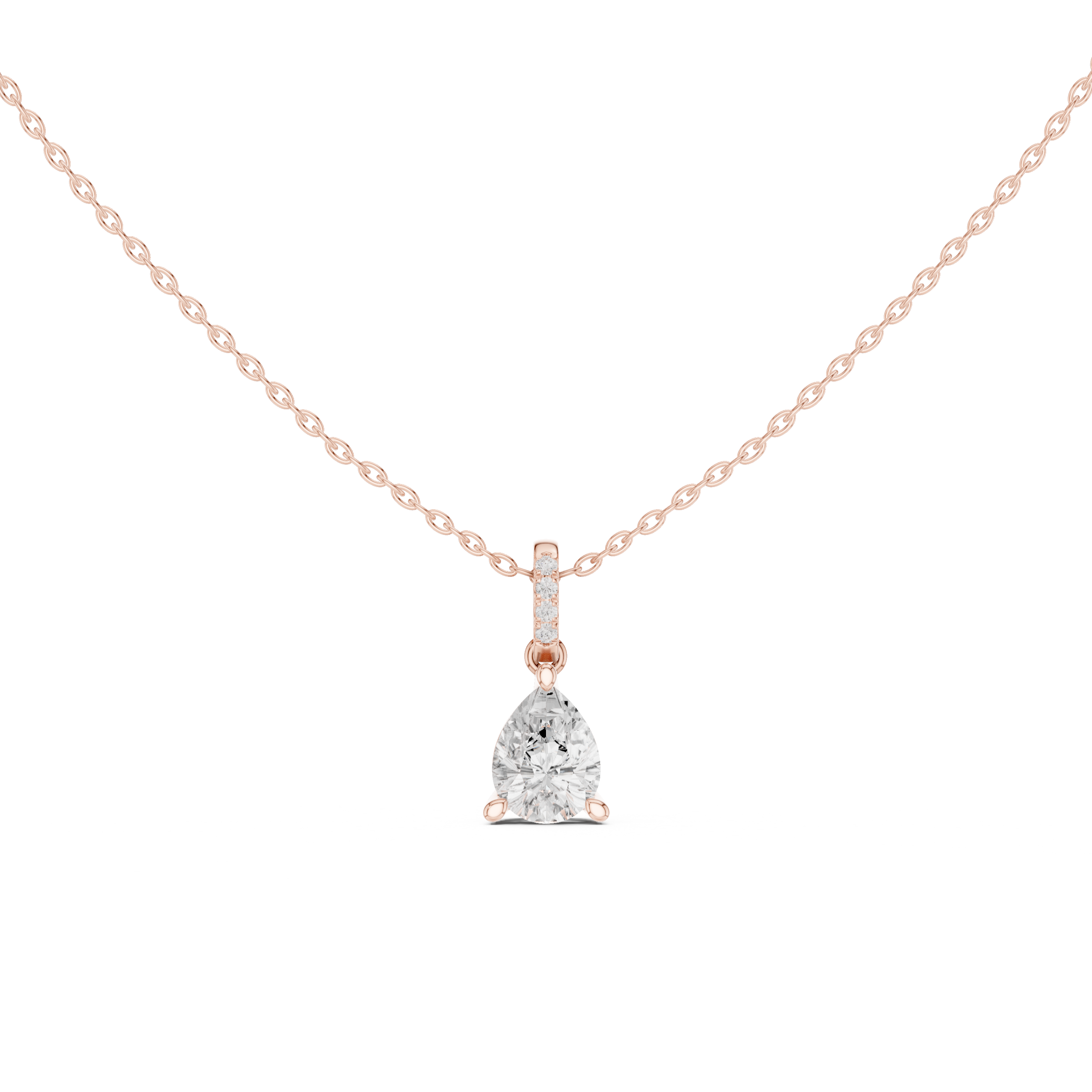 Pear Cut Solitaire Diamond Pendant