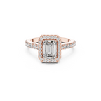 Emerald Cut Lab Grown Diamond Halo Ring