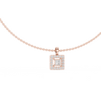 Square Lab Grown Diamond Halo Pendant