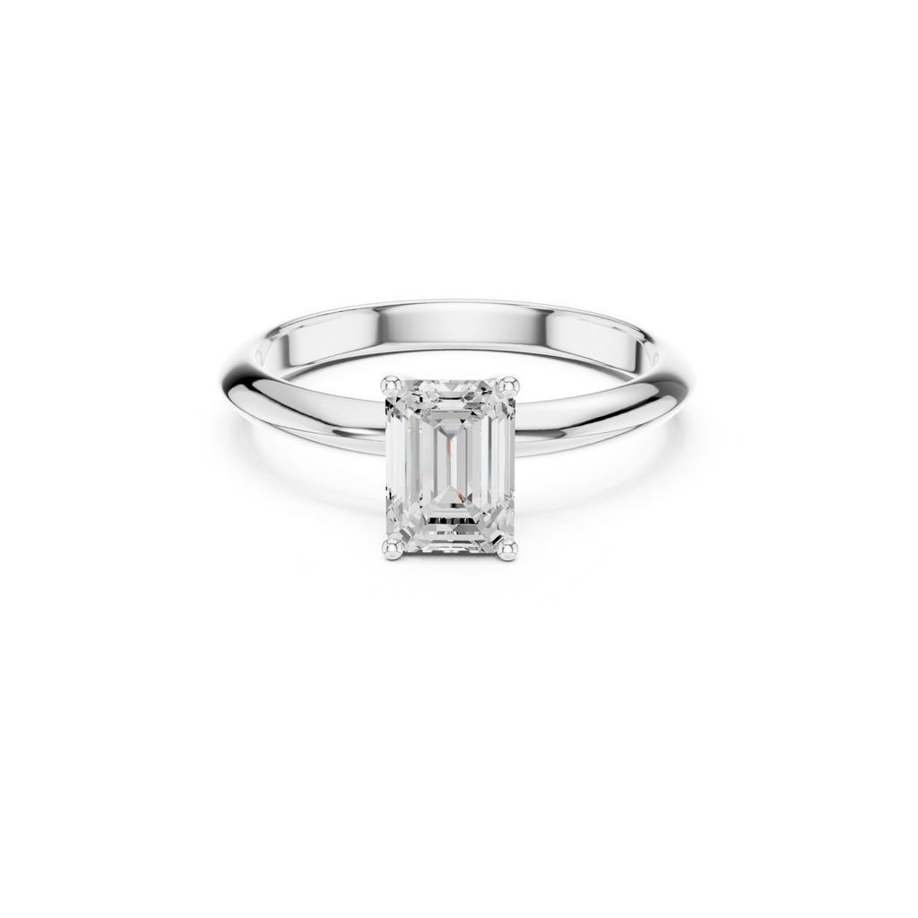 Emerald Cut Solitaire Lab Grown Diamond Ring