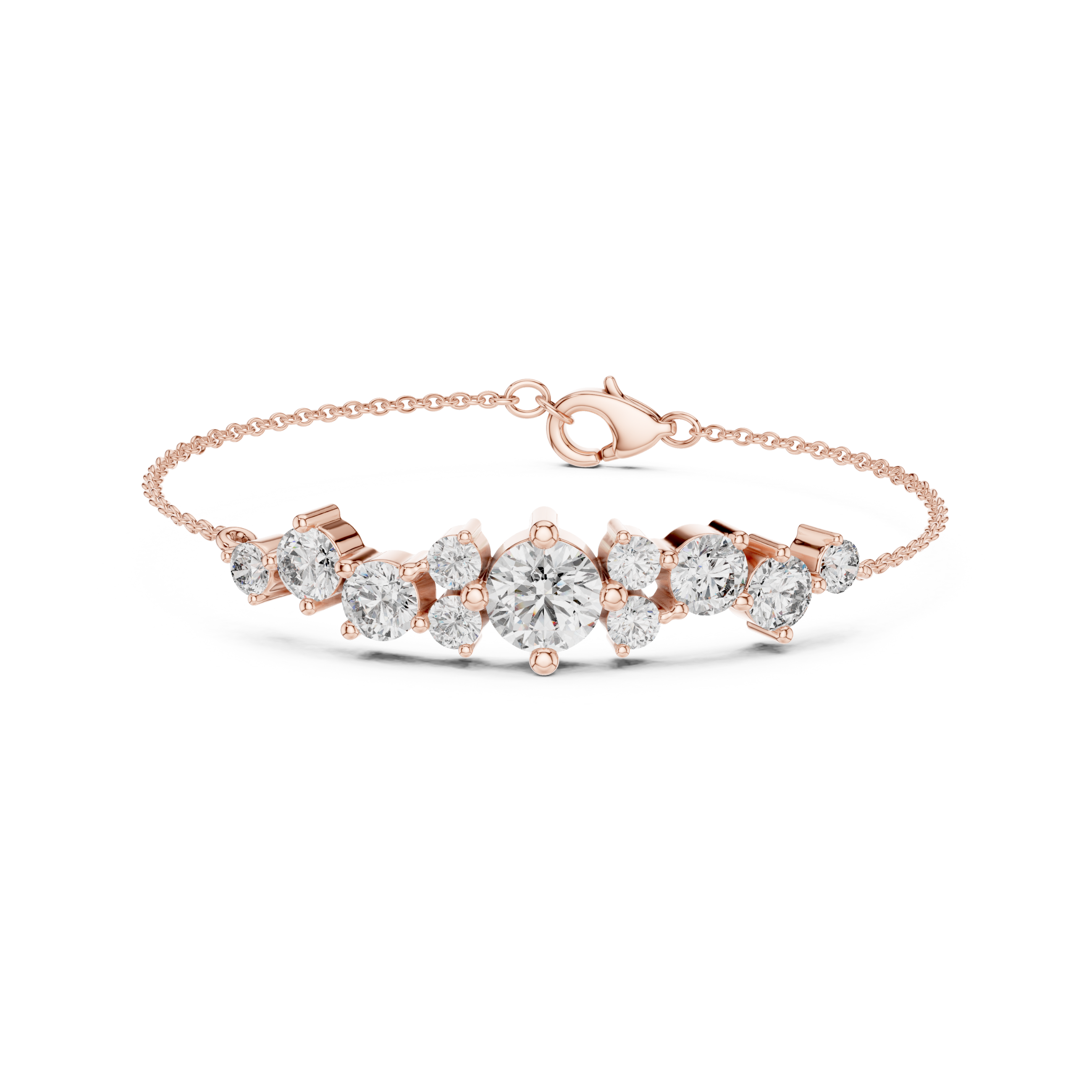 Cluster Lab Grown Diamond chain Bracelet