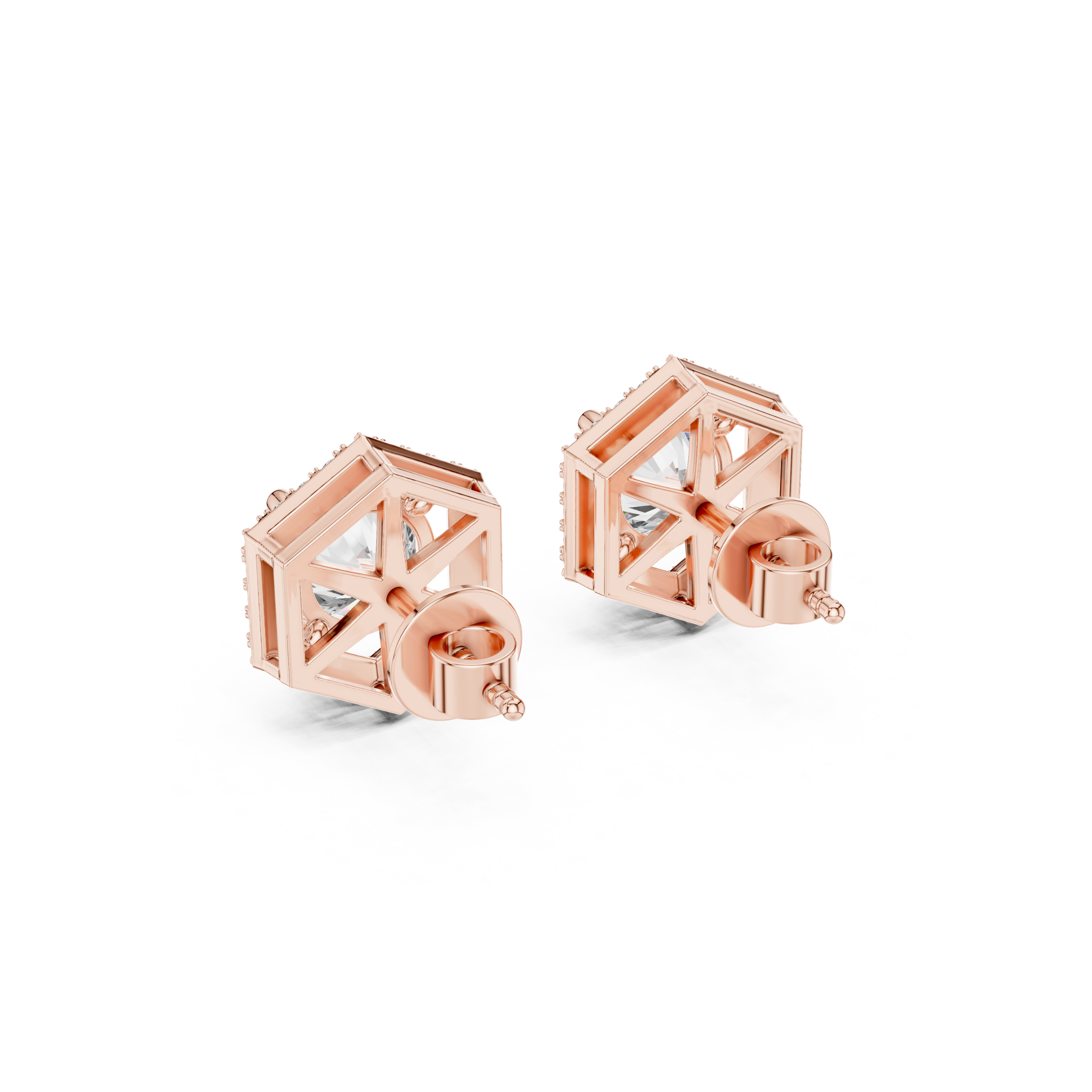 Hexagon Lab Grown Diamond Stud