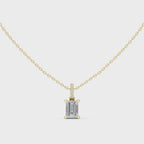 Emerald Cut Solitaire Diamond Pendant