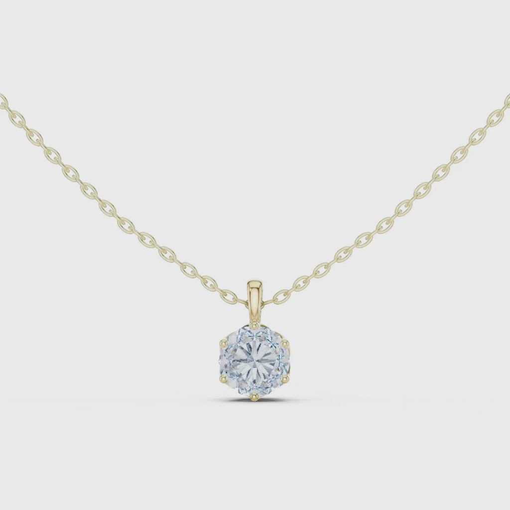 Round Cut Solitaire Lab Grown Diamond Pendant