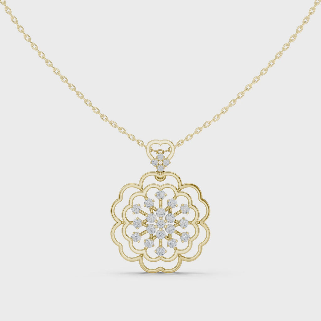 Floral Lab Grown Diamond Pendant