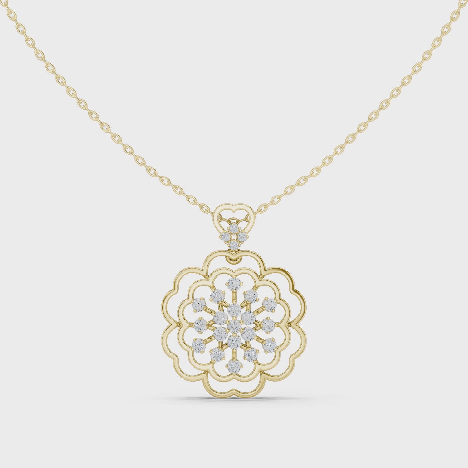Floral Lab Grown Diamond Pendant