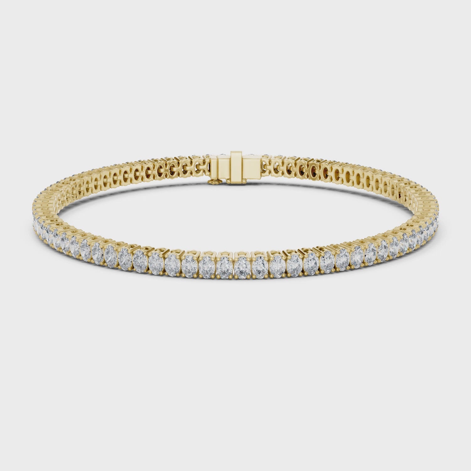 Classic Oval-Cut Lab Grown Diamond Tennis Bracelet.