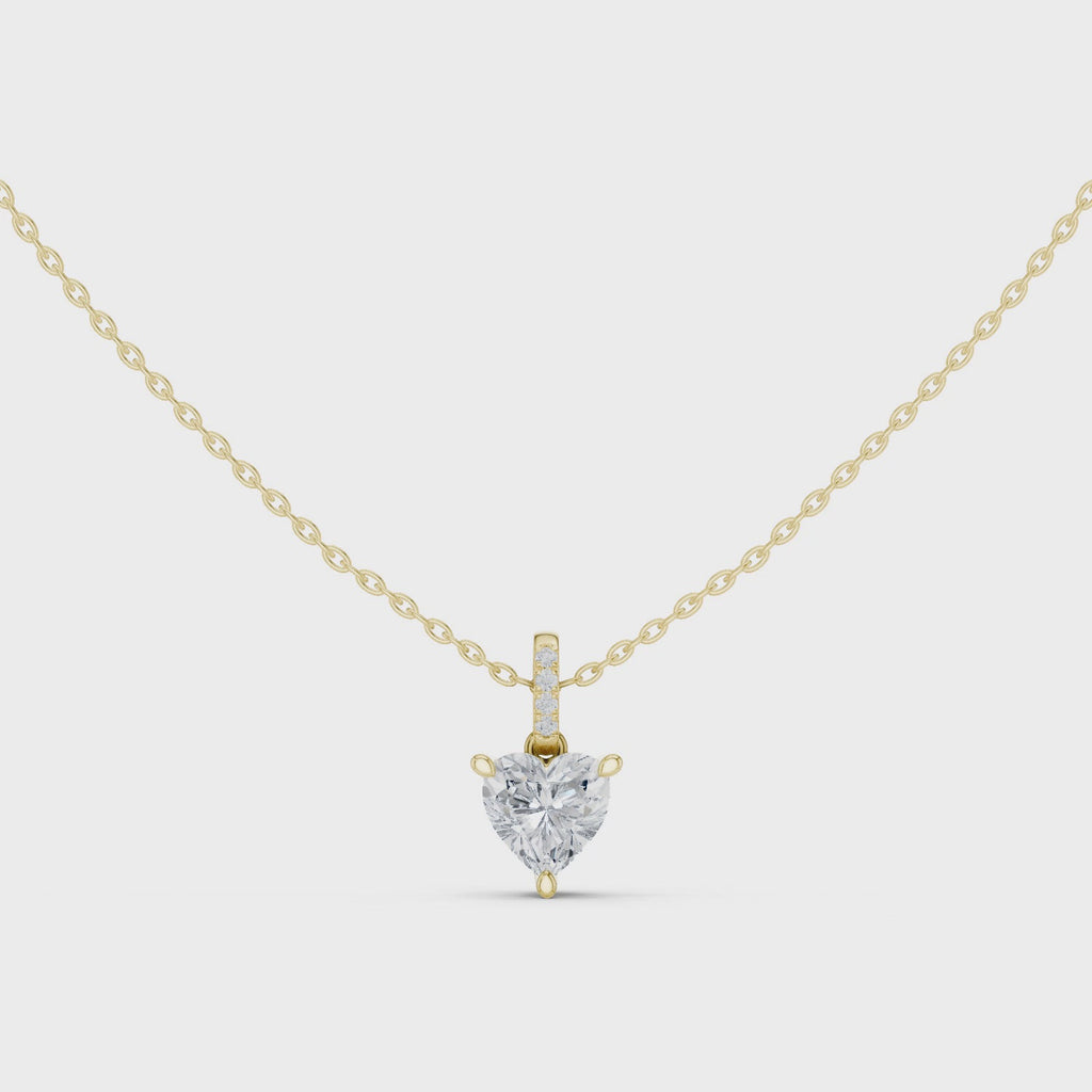 Heart Shape Solitaire Diamond Pendant