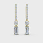 Baguette Cut Diamond Drop Earring