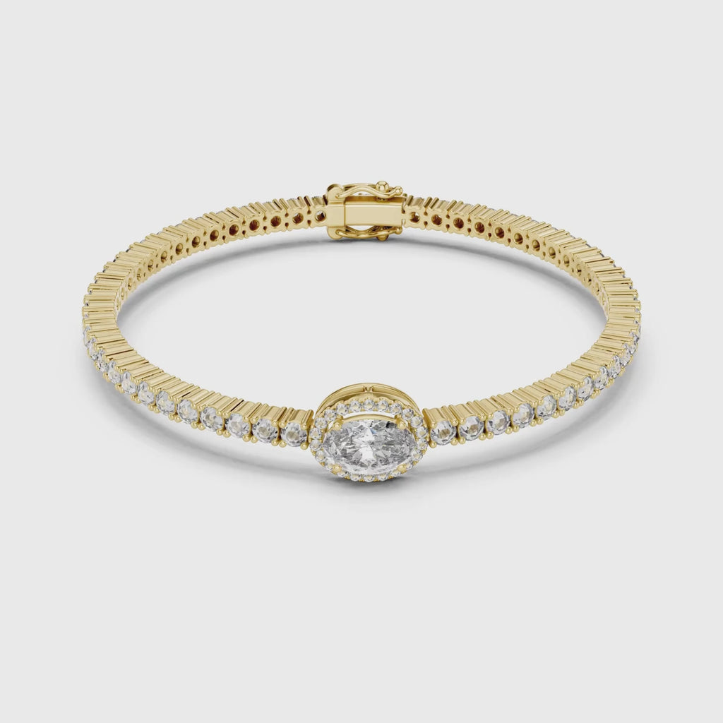 Oval Lab Grown Diamond Tennis Bracelet
