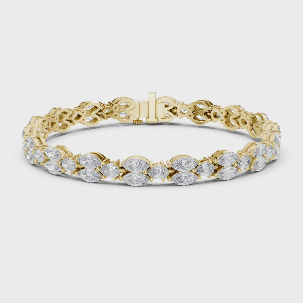 Pear-Cut Lab Grown Diamond Tennis Bracelet
