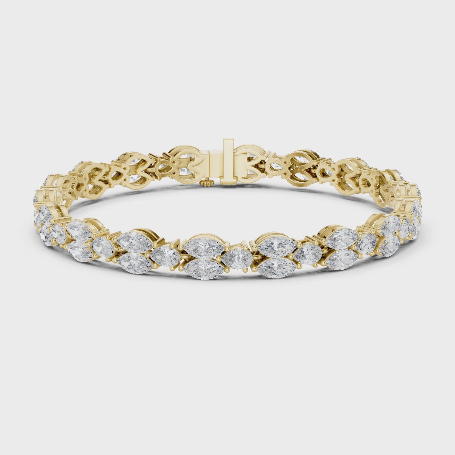 Pear-Cut Lab Grown Diamond Tennis Bracelet