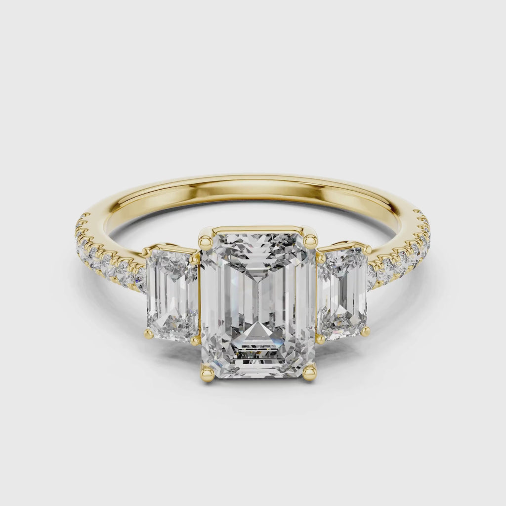 Emerald Cut Lab Grown Diamond Ring