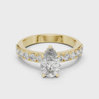 Pear Cut Solitaire Lab Grown Diamond Ring