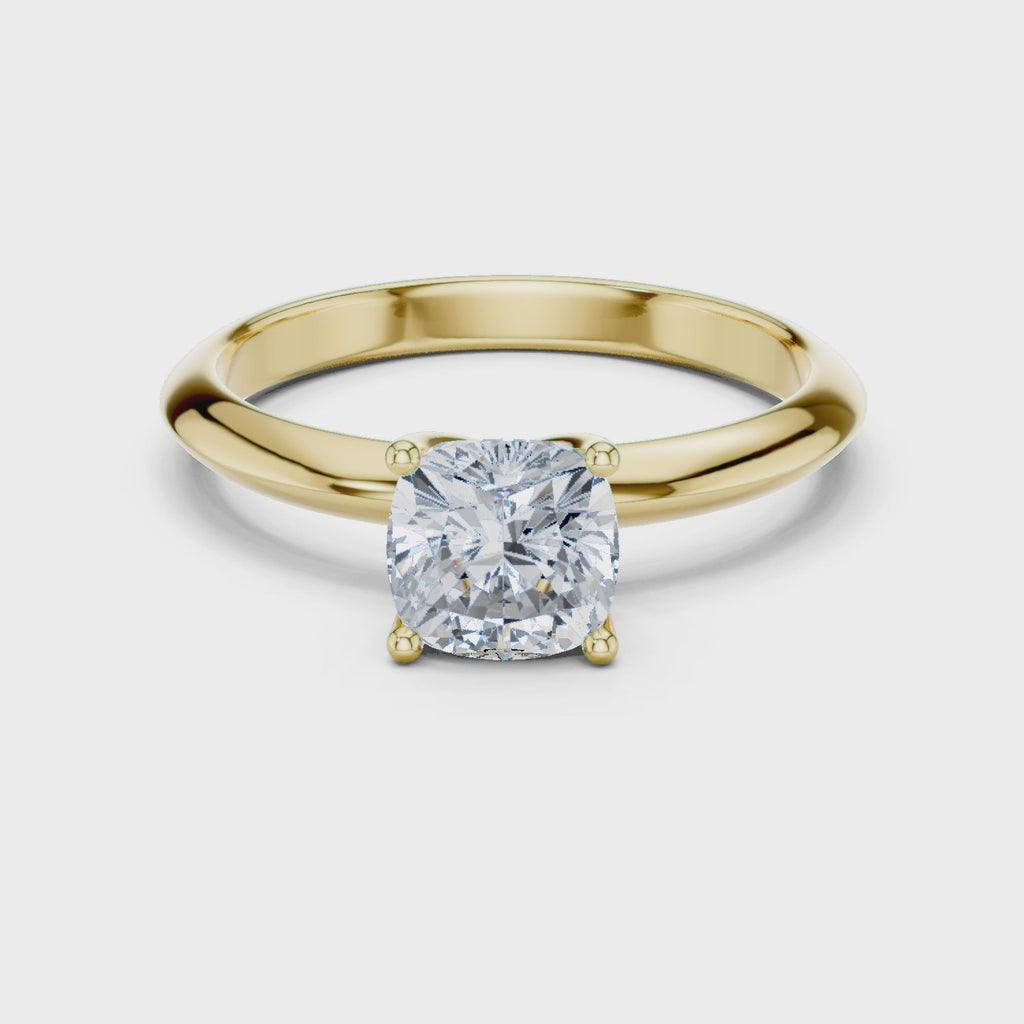 Cushion-Cut Solitaire Lab Grown Diamond Ring