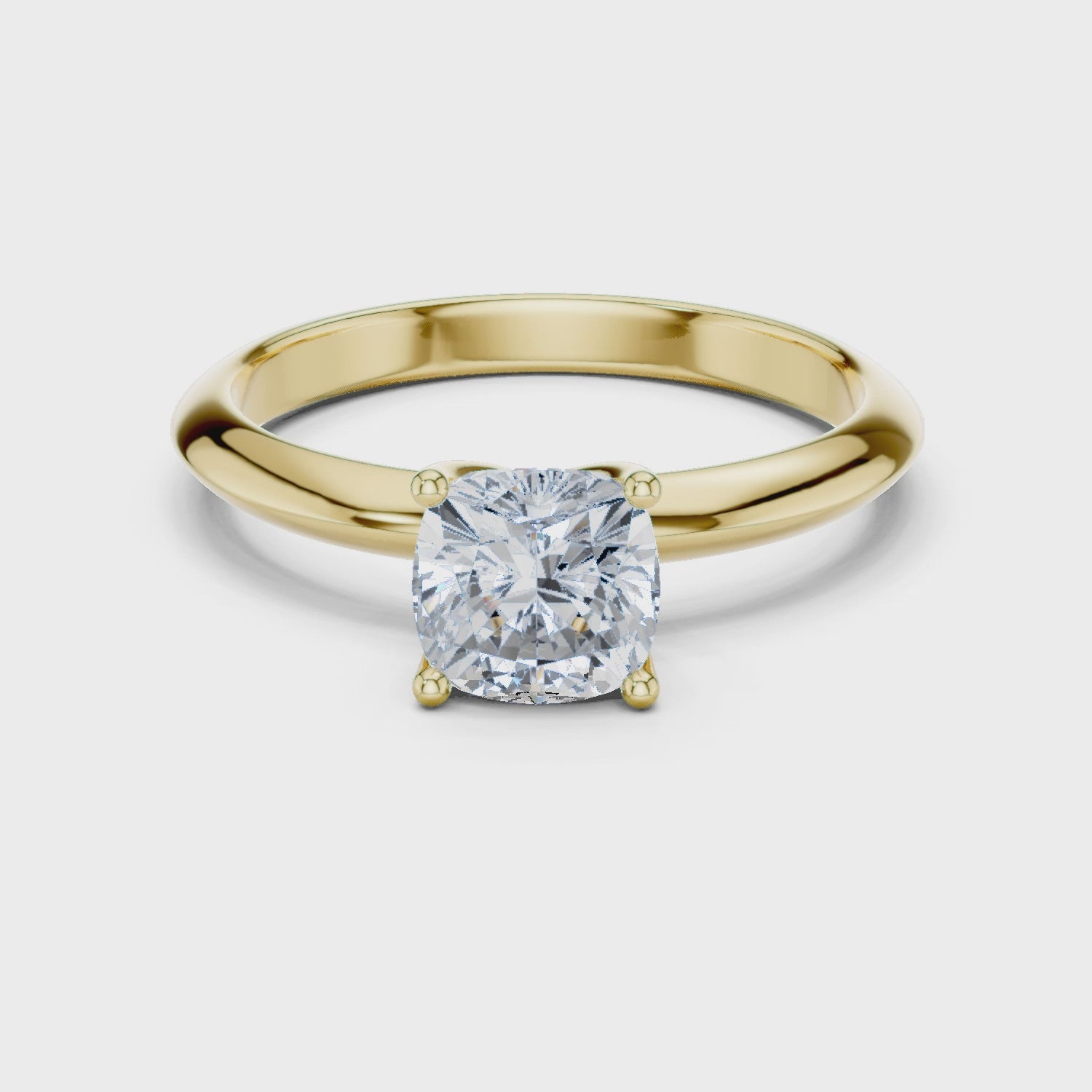 Cushion-Cut Solitaire Lab Grown Diamond Ring