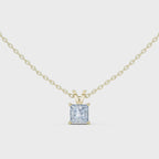Slick Princess Cut Solitaire Diamond Pendant