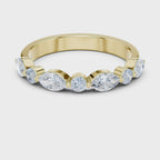 Marquise and Round Lab Grown Diamond Band