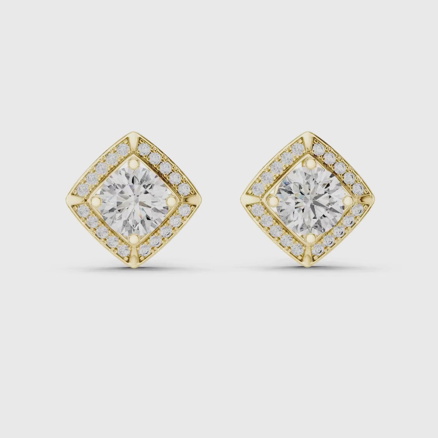 Cushion Halo Lab Grown Diamond Stud