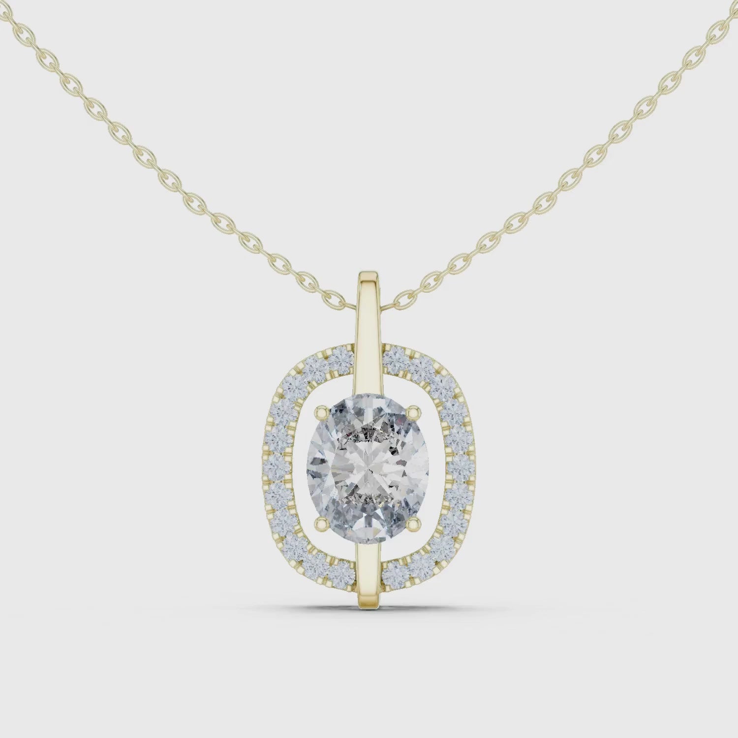 Classic Oval Lab Grown Diamond Solitaire Pendant