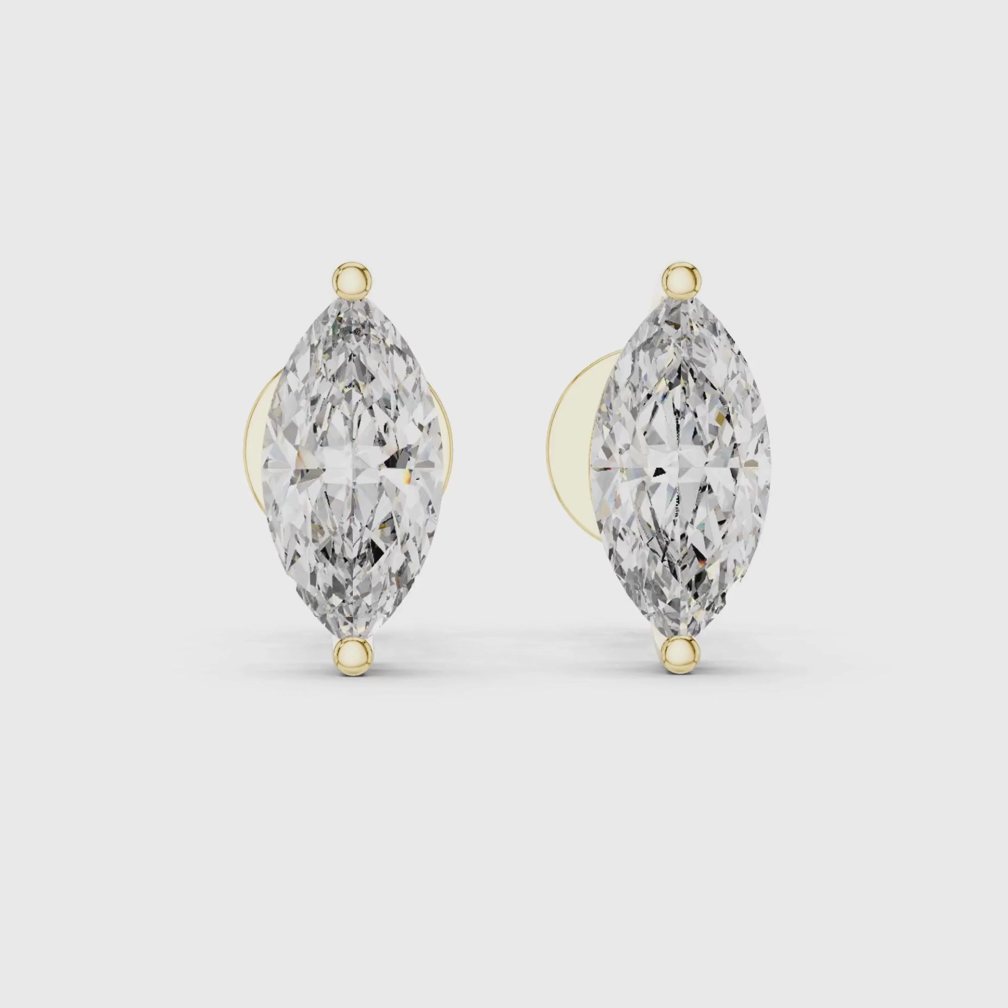 Marquise-Cut Lab Grown Diamond Stud