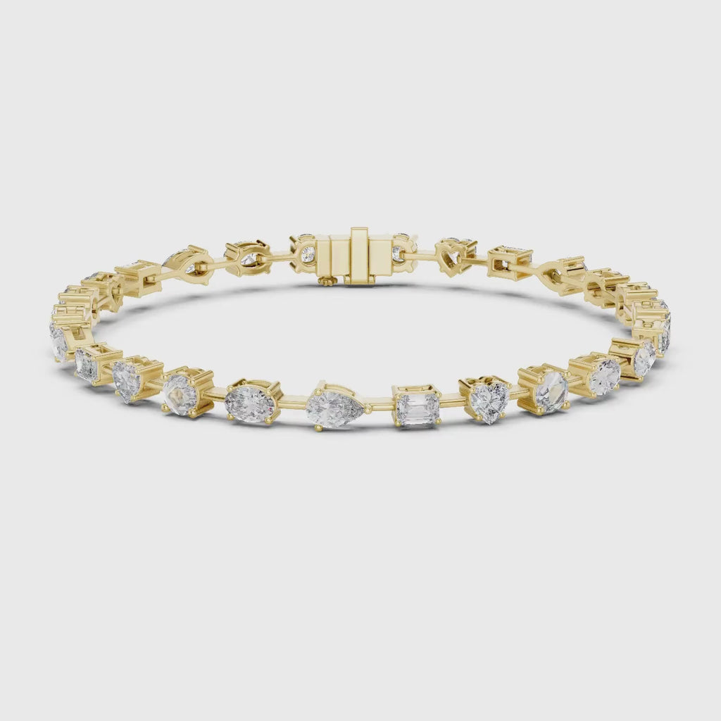 Multi-Shape Lab Grown Diamond Tennis Bracelet.