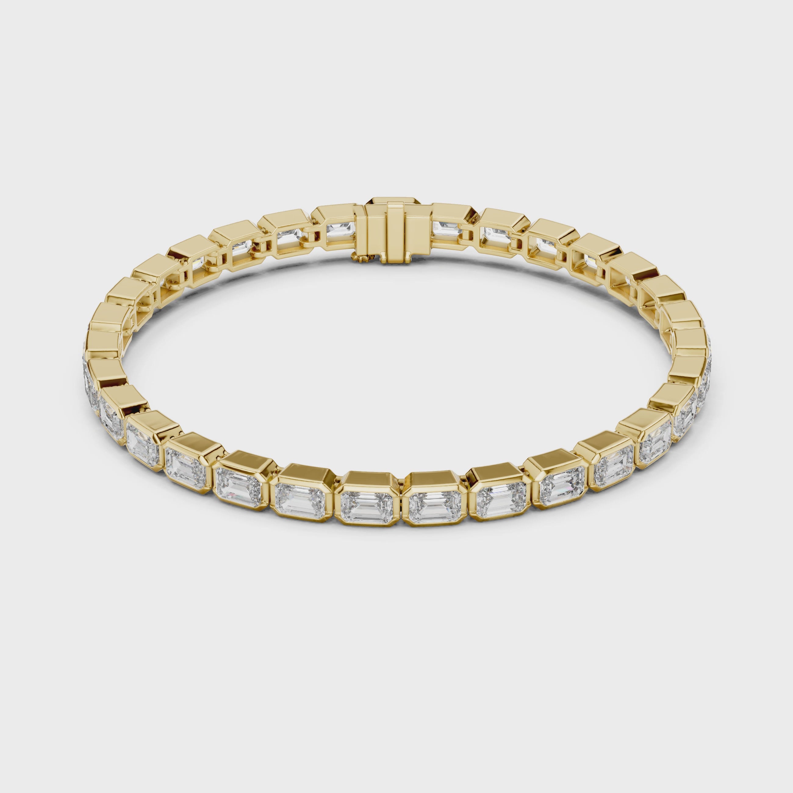 Emerald-Cut Lab Grown Diamond Tennis Bracelet