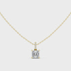 Asscher Cut Solitaire Diamond Pendant