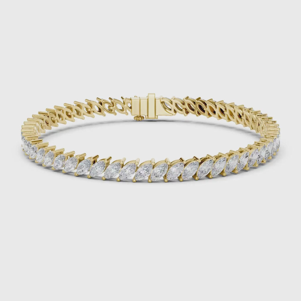 Marquise Lab Grown Diamond Tennis Bracelet.