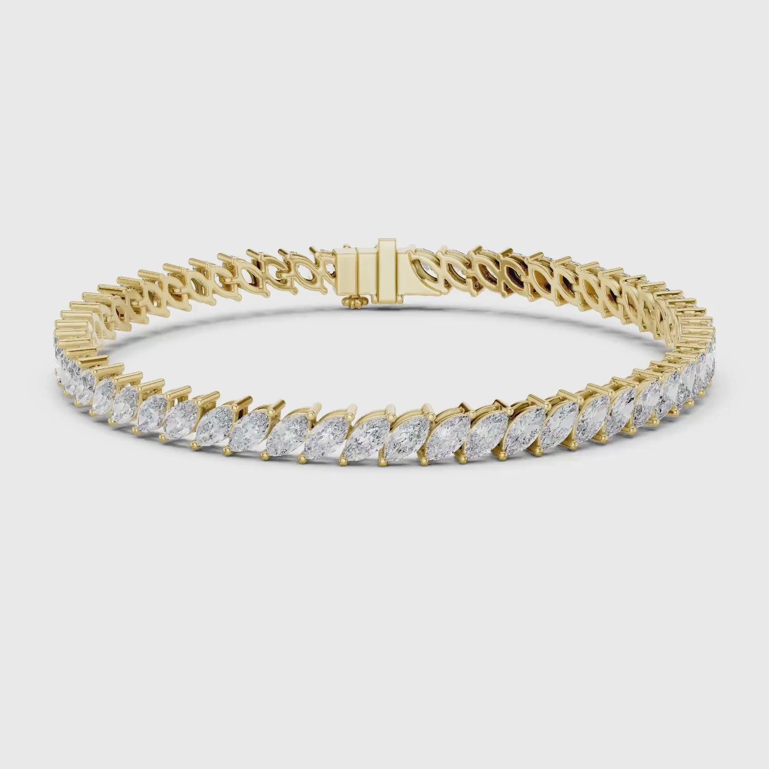 Marquise Lab Grown Diamond Tennis Bracelet.