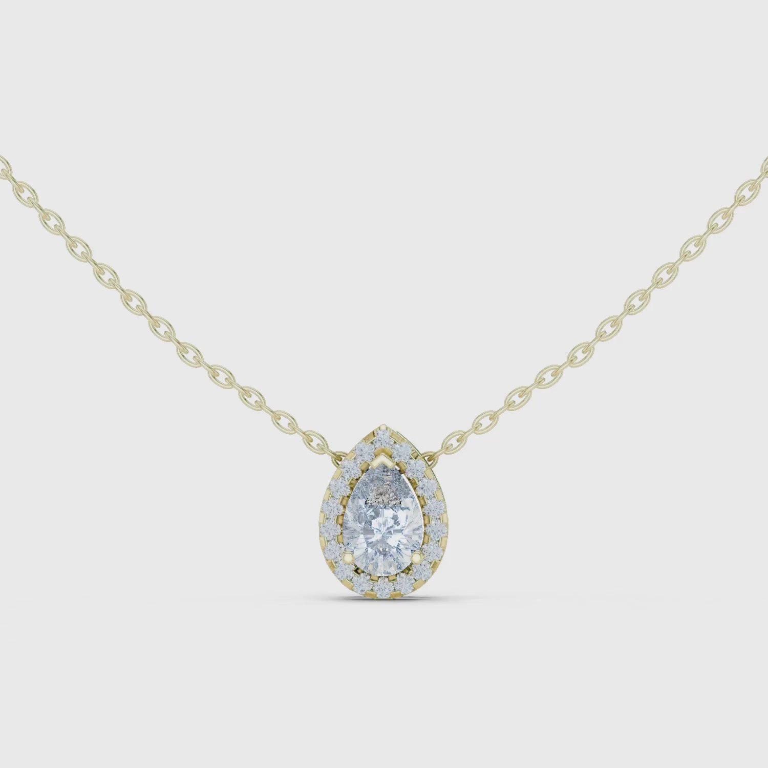 Pear Shape Halo Lab Grown Diamond Pendant