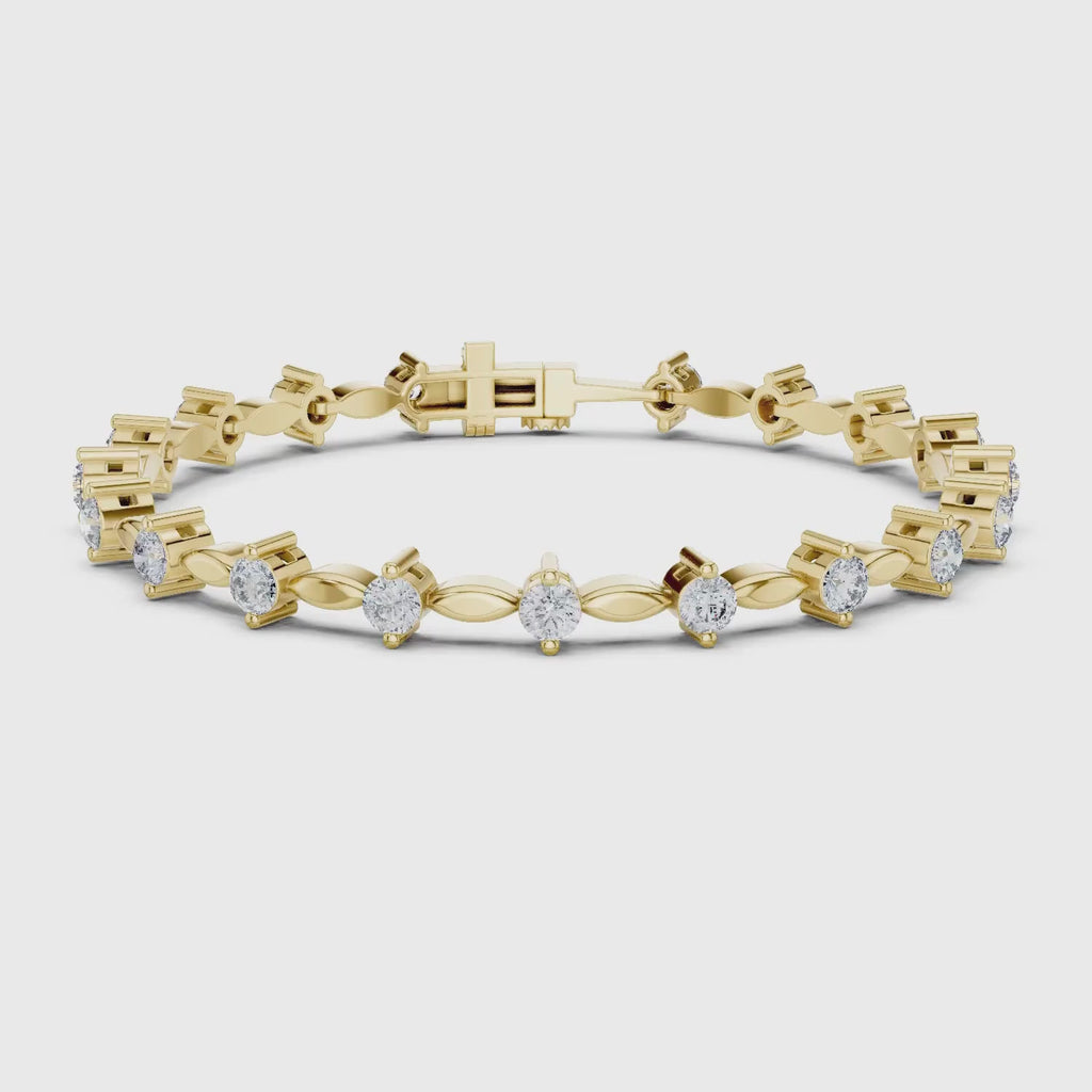 Delicate Round Lab Grown Diamond Tennis Bracelet