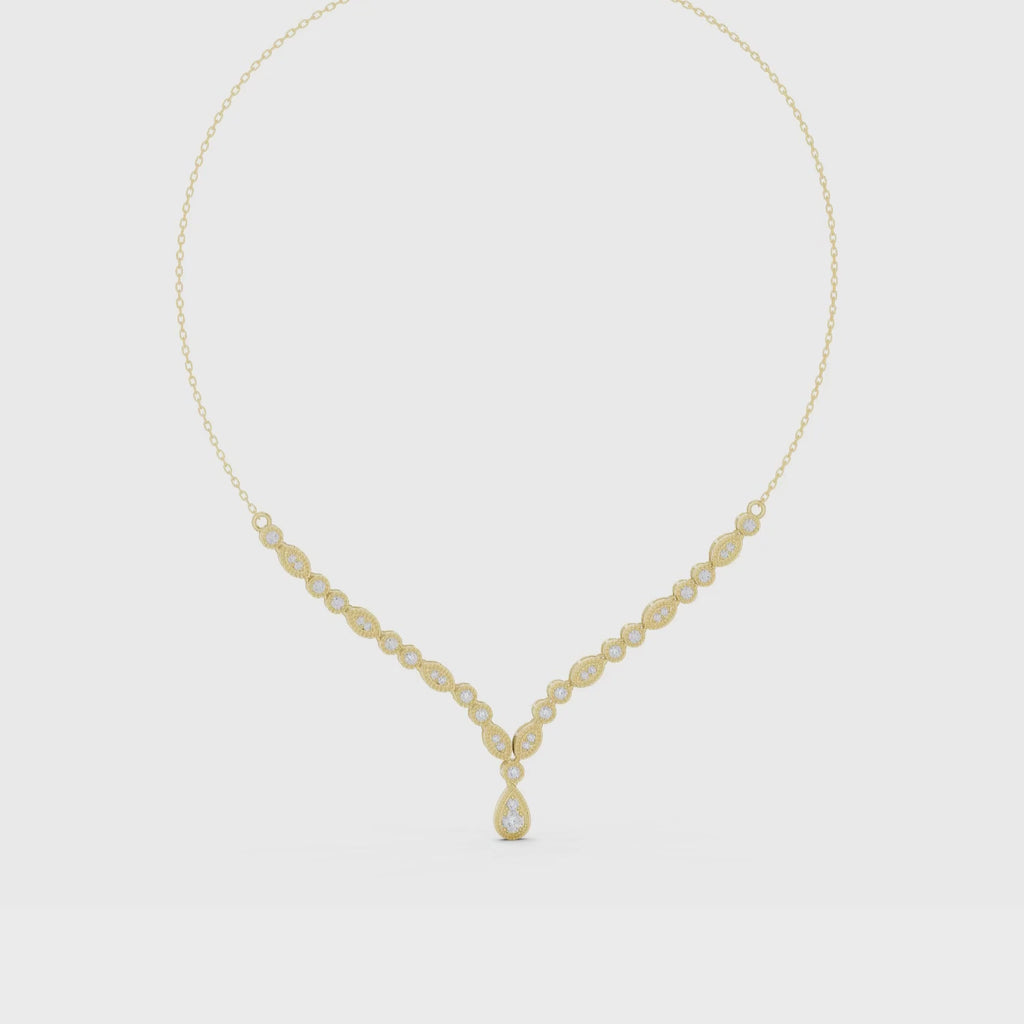 Elegant Lab Grown Diamond Drop Necklace