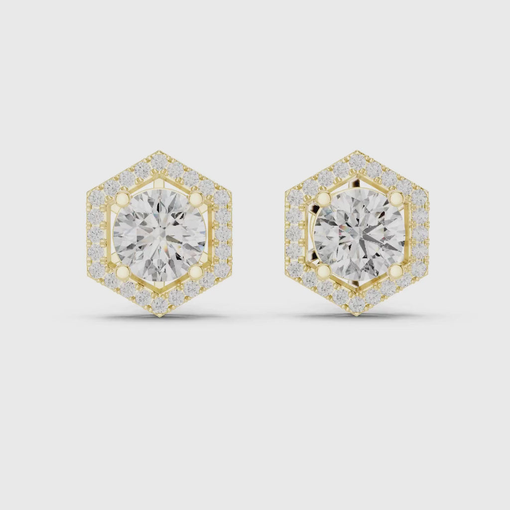 Hexagon Lab Grown Diamond Stud