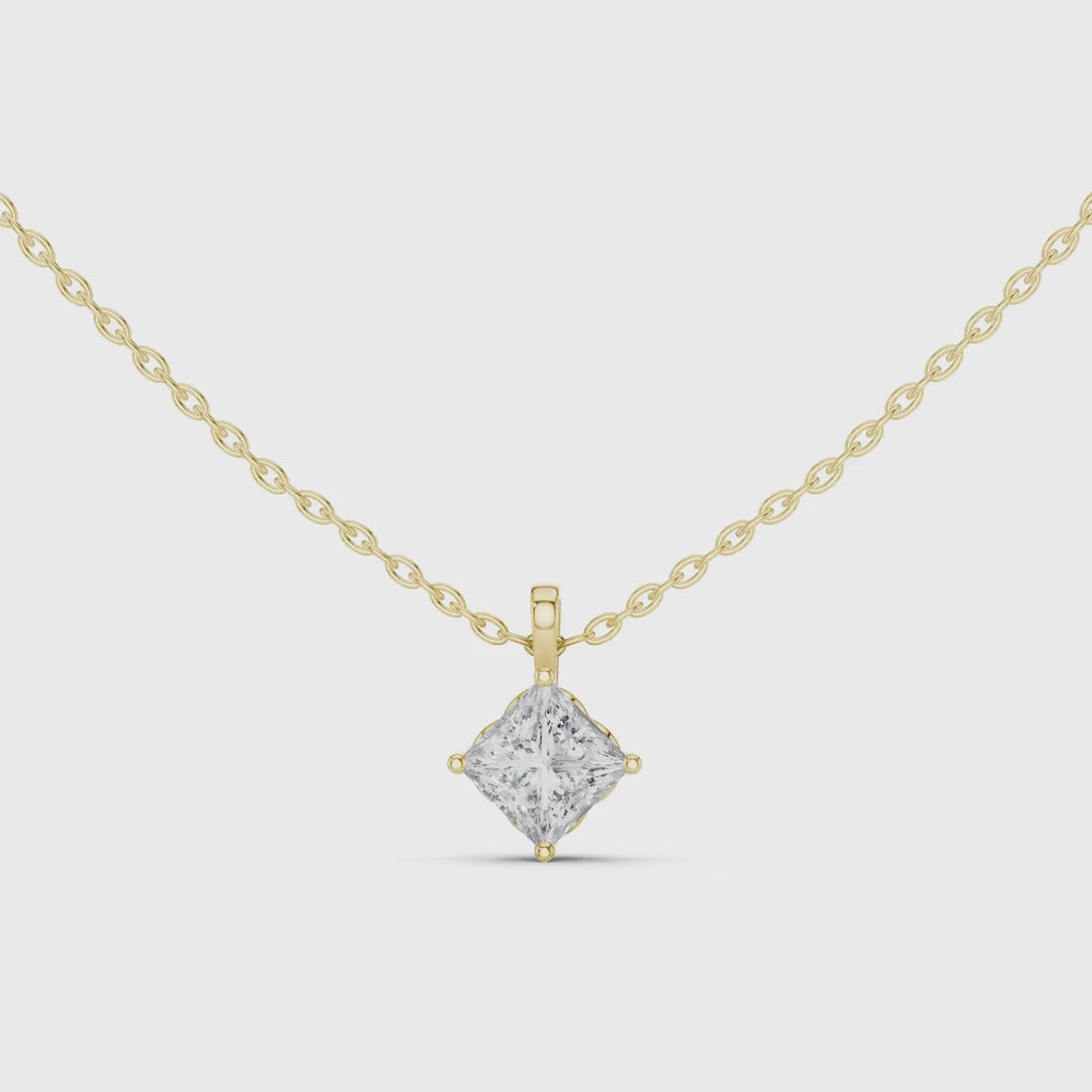 Princess Solitaire Lab Grown Diamond Pendant
