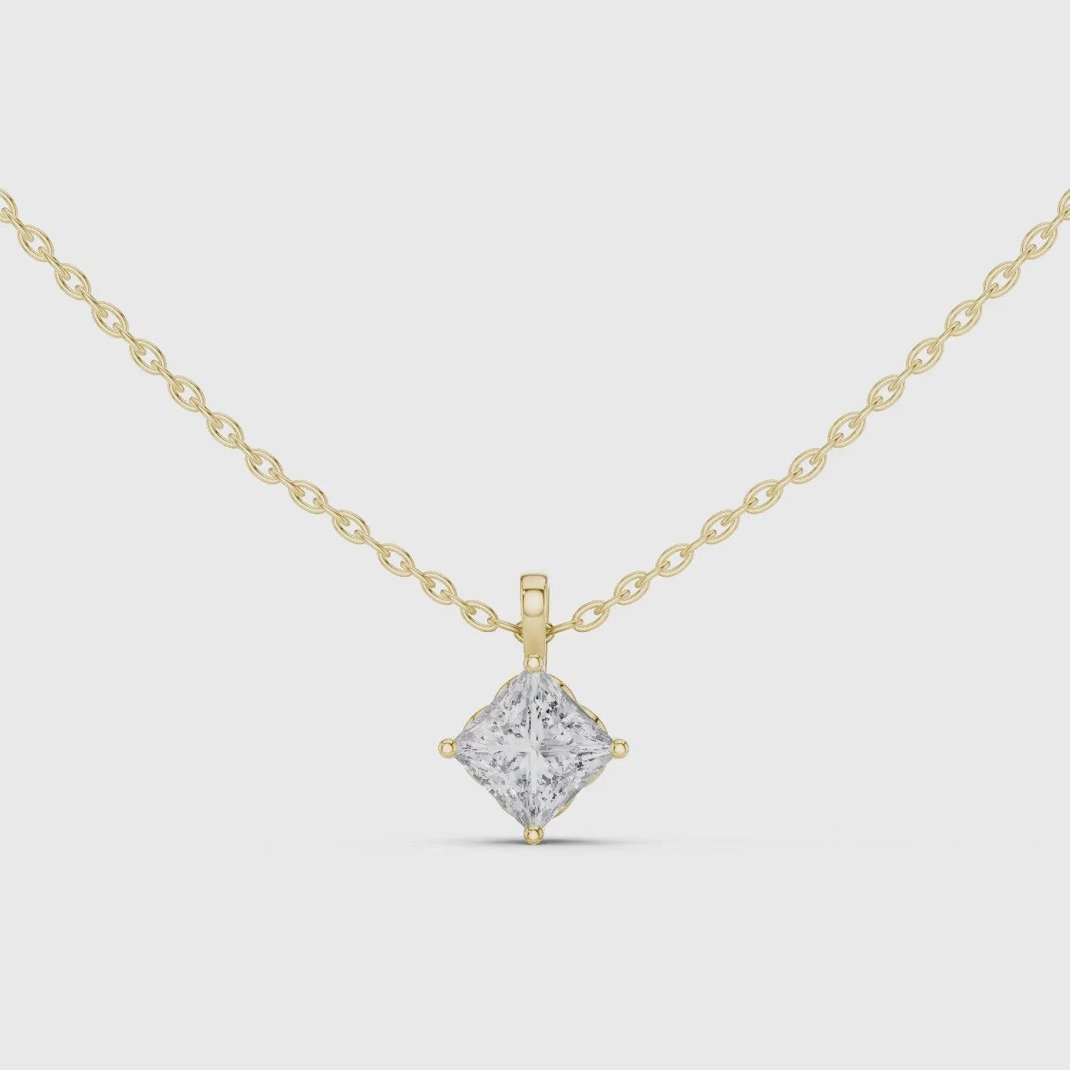 Princess Solitaire Lab Grown Diamond Pendant