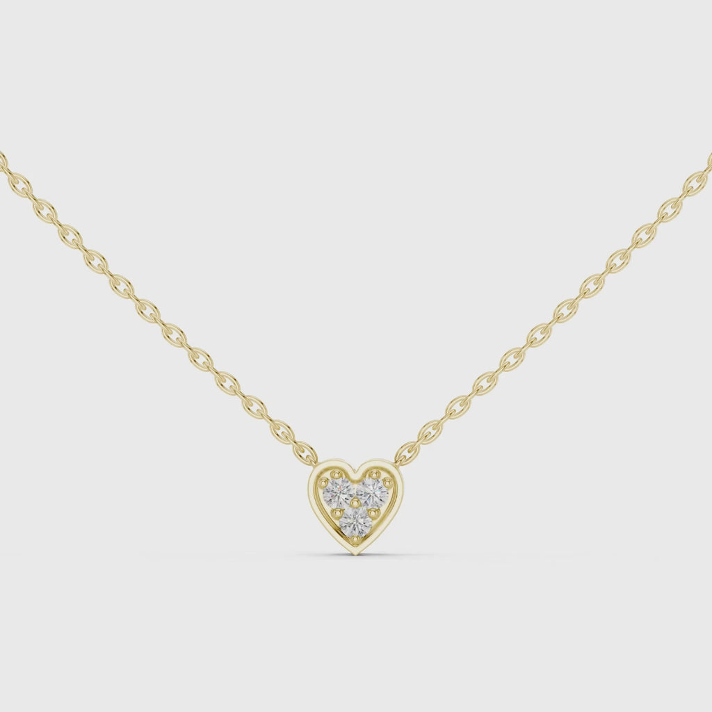 Heart Triple Round Lab Grown Diamond Pendant
