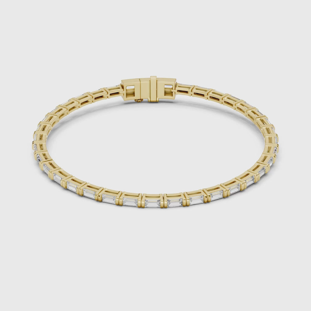 Baguette Cut Lab Grown Diamond Tennis Bracelet