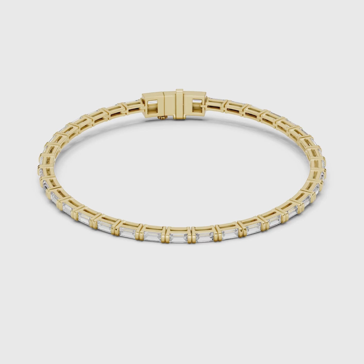Baguette Cut Lab Grown Diamond Tennis Bracelet